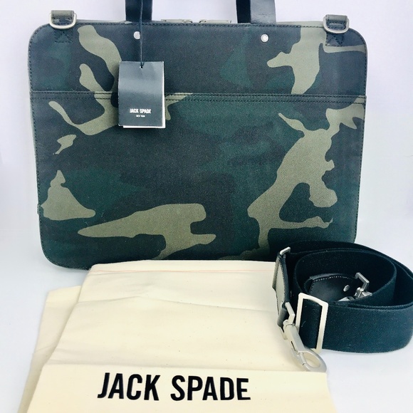 Jake Spade Other - Jack Spade Slim Brief Waxwear Camo w Orange Int